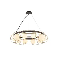 Люстра подвесная Mahot APL.317.03.10 Aployt белая на 10 ламп, основание чёрное в стиле современный шар Люстра подвесная Mahot APL.317.03.10 Aployt белая на 10 ламп, основание чёрное в стиле современный шар